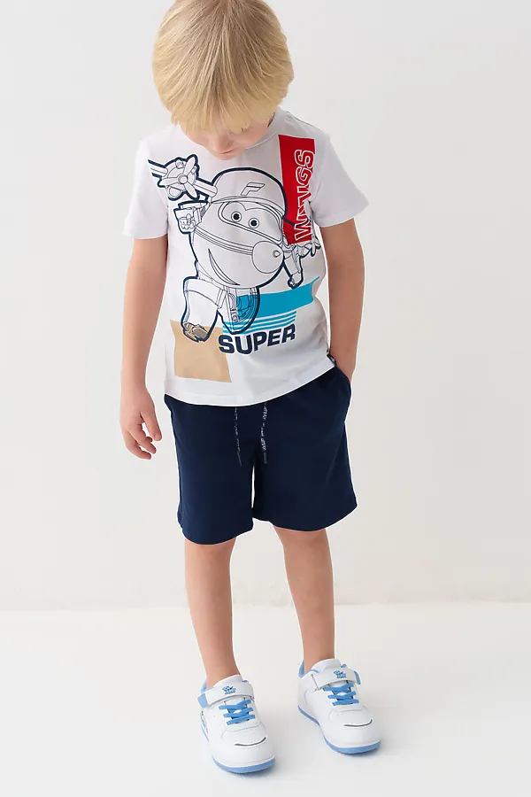 Полуботинки для мальчиков PLAYTODAY, белый,голубой - фото 2