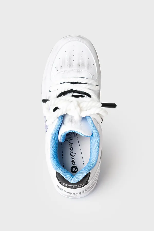 Полуботинки для девочек PLAYTODAY, белый,голубой,черный - фото 2