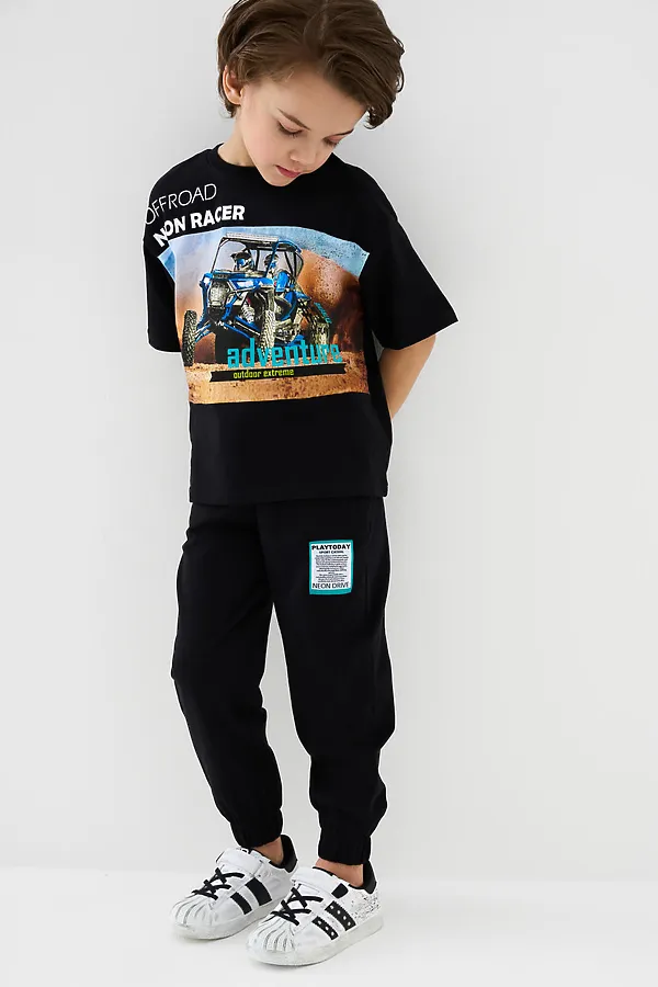 Полуботинки для мальчиков PLAYTODAY, белый,черный - фото 2