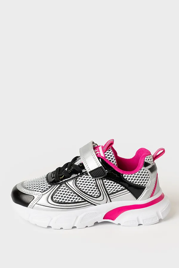 Полуботинки для девочек PLAYTODAY, серебряный,черный,фуксия - фото 2