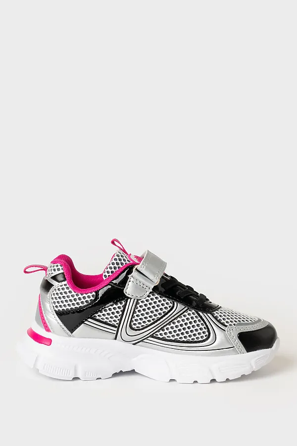 Полуботинки для девочек PLAYTODAY, серебряный,черный,фуксия - фото 2