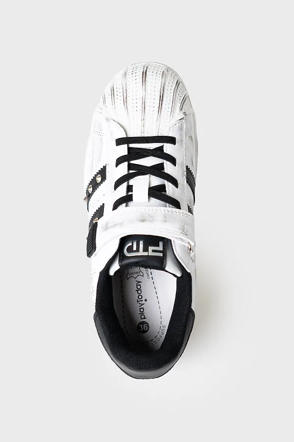 Полуботинки для мальчиков PLAYTODAY, белый,черный - фото 2