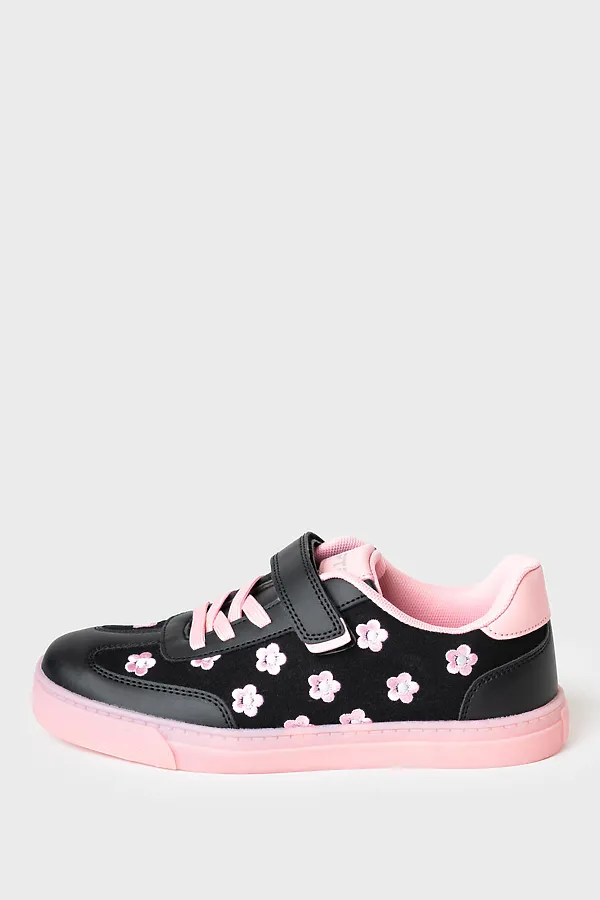 Полуботинки для девочек PLAYTODAY, черный,розовый - фото 2