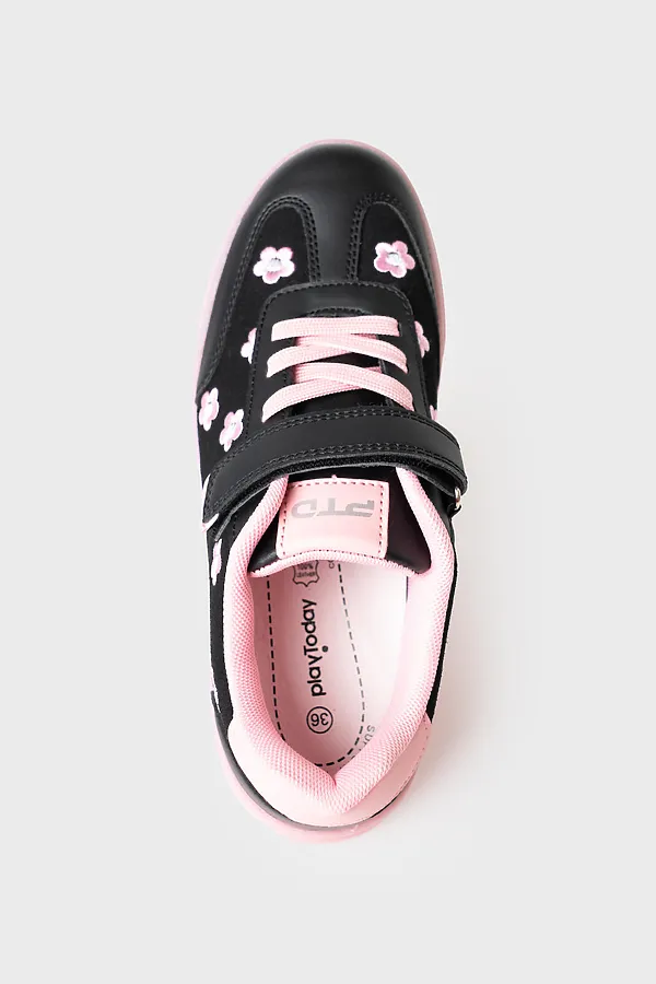 Полуботинки для девочек PLAYTODAY, черный,розовый - фото 2