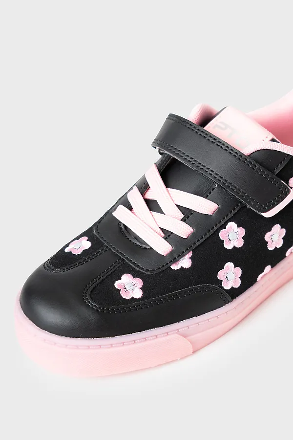 Полуботинки для девочек PLAYTODAY, черный,розовый - фото 2