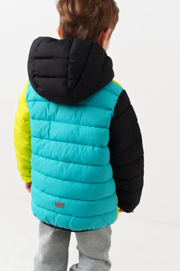 Куртка текстильная с полиуретановым покрытием для мальчиков PLAYTODAY, черный,светло-зеленый,бирюзовый - фото 2