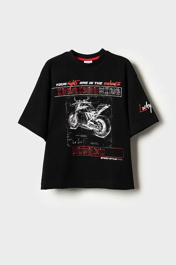 Фуфайка трикотажная для мальчиков (футболка) PLAYTODAY, черный - фото 2