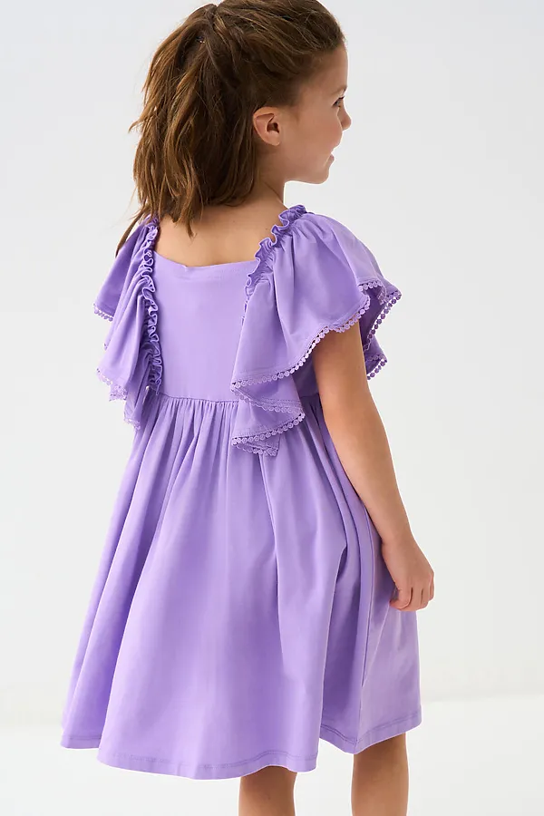 Платье трикотажное для девочек PLAYTODAY, сиреневый - фото 2