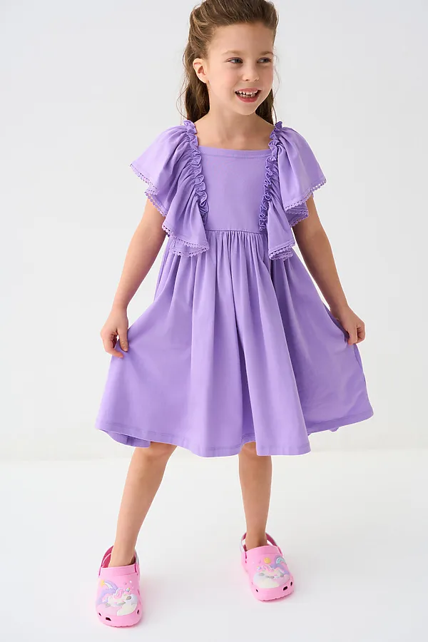 Платье трикотажное для девочек PLAYTODAY, сиреневый - фото 2