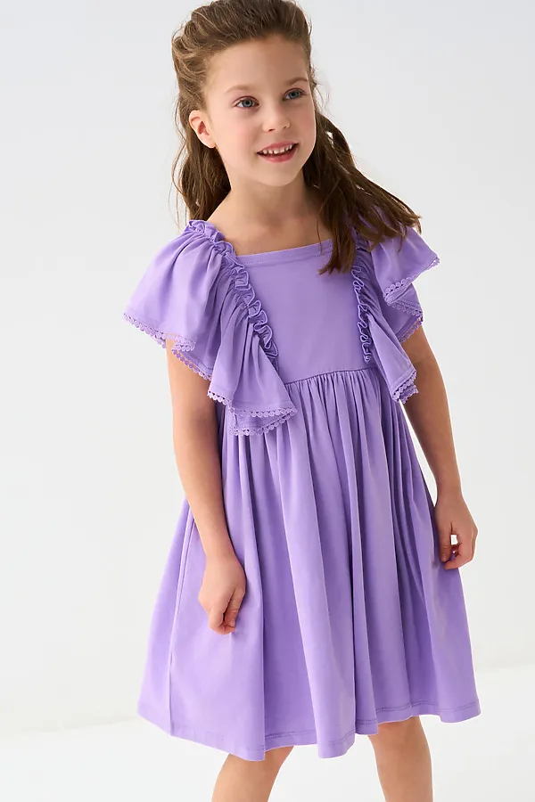 Платье трикотажное для девочек PLAYTODAY, сиреневый - фото 2