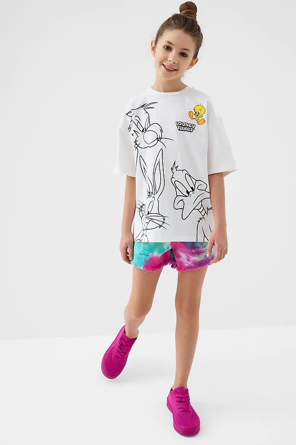 Фуфайка трикотажная для девочек (футболка) PLAYTODAY, молочный - фото 2