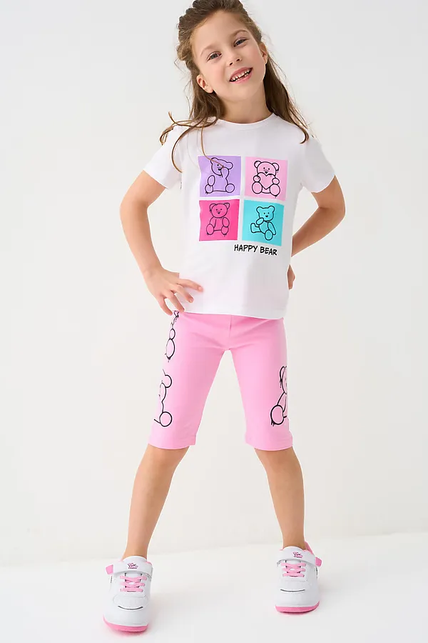 Фуфайка трикотажная для девочек (футболка) PLAYTODAY, белый - фото 2