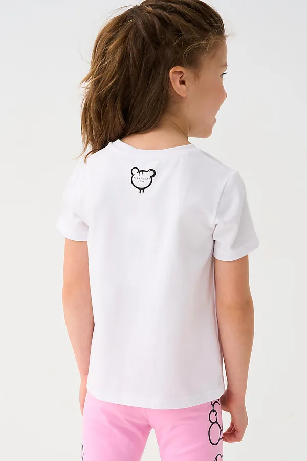 Фуфайка трикотажная для девочек (футболка) PLAYTODAY, белый - фото 2