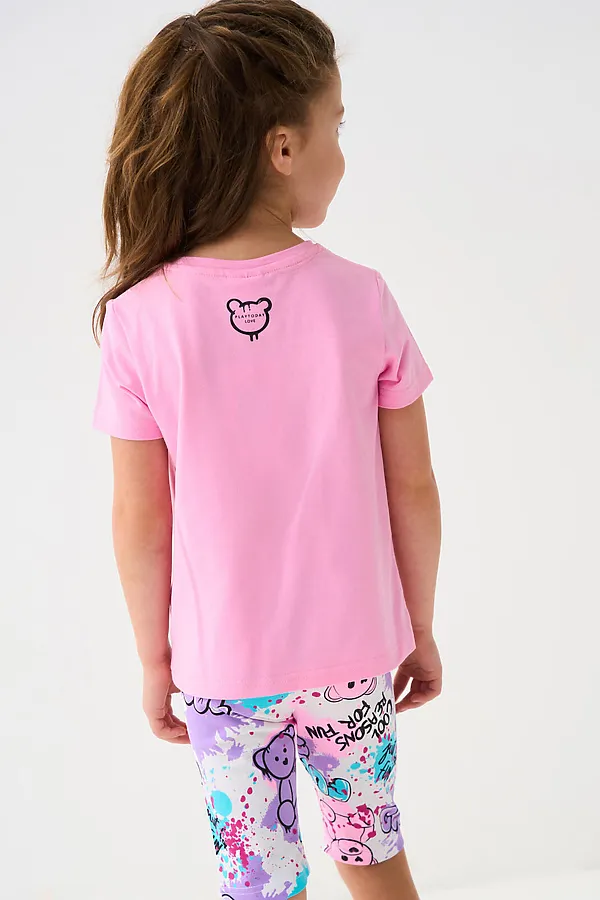 Брюки трикотажные для девочек (легинсы укороченные), 2 пары в комплекте PLAYTODAY, разноцветный - фото 2