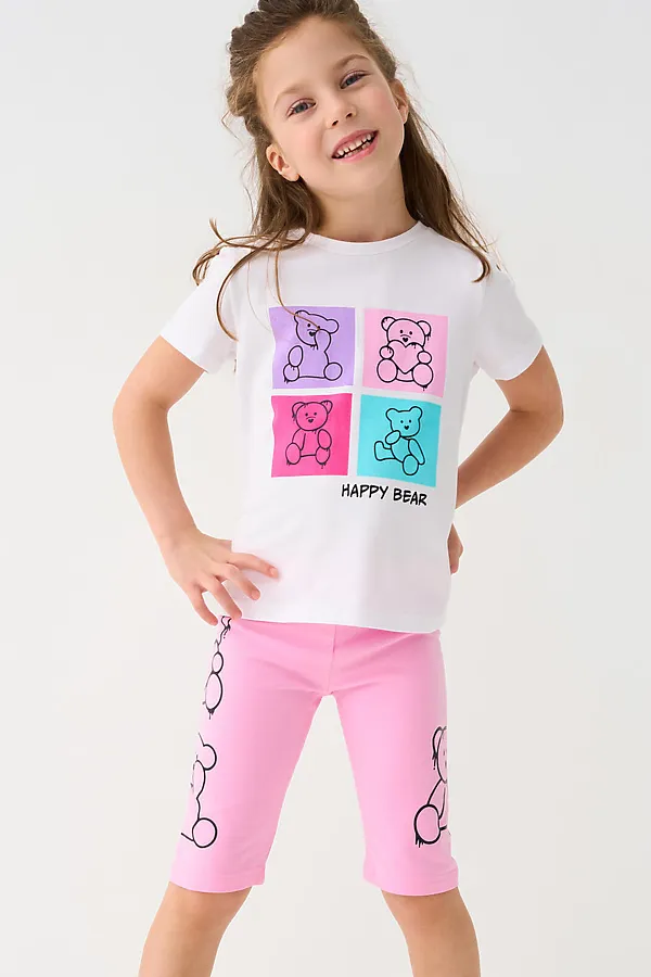 Брюки трикотажные для девочек (легинсы укороченные), 2 пары в комплекте PLAYTODAY, разноцветный - фото 2