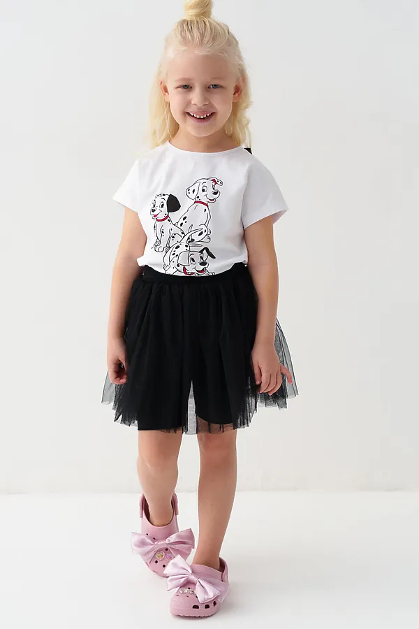 Юбка-легинсы трикотажные для девочек PLAYTODAY, черный - фото 2