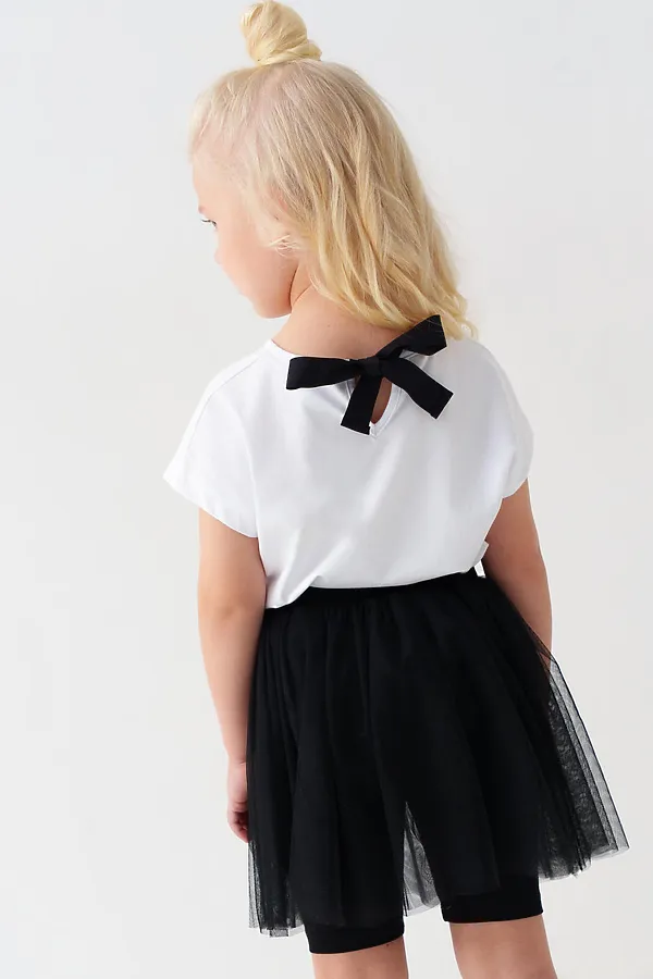 Юбка-легинсы трикотажные для девочек PLAYTODAY, черный - фото 2