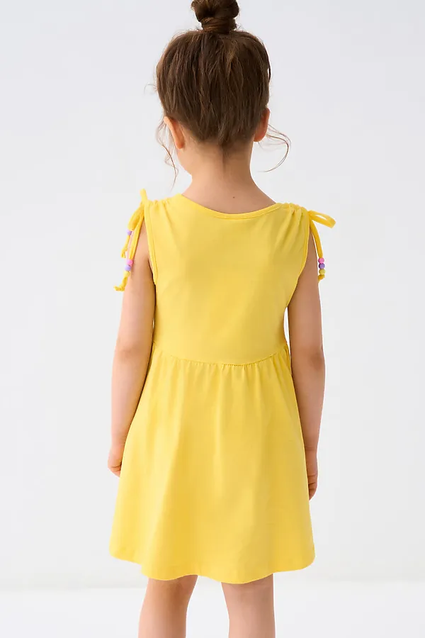 Сарафан трикотажный для девочек PLAYTODAY, жёлтый - фото 2