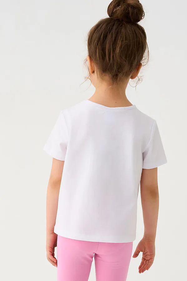 Фуфайка трикотажная для девочек (футболка) PLAYTODAY, белый - фото 2