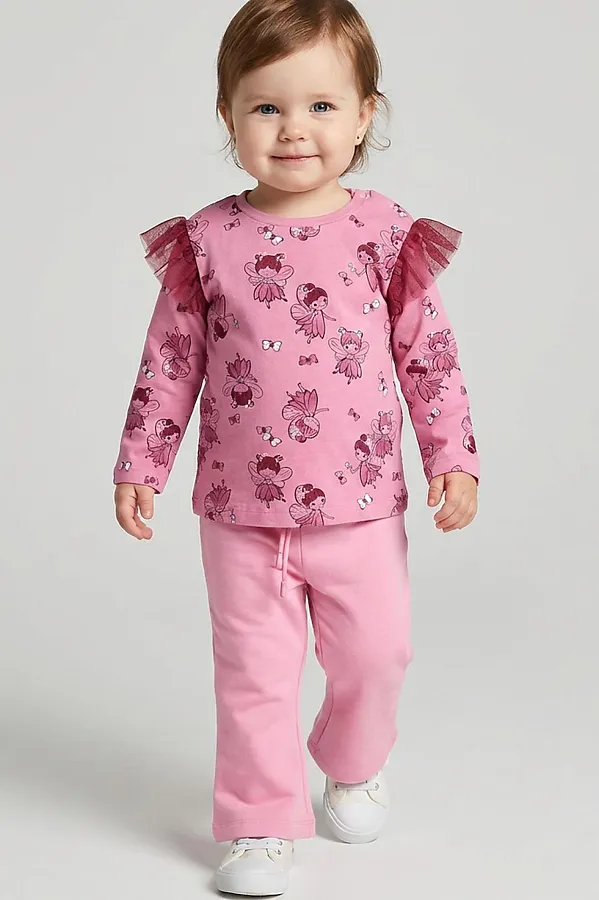 Джемпер детский трикотажный для девочек (футболка с длинными рукавами) PLAYTODAY, разноцветный - фото 2