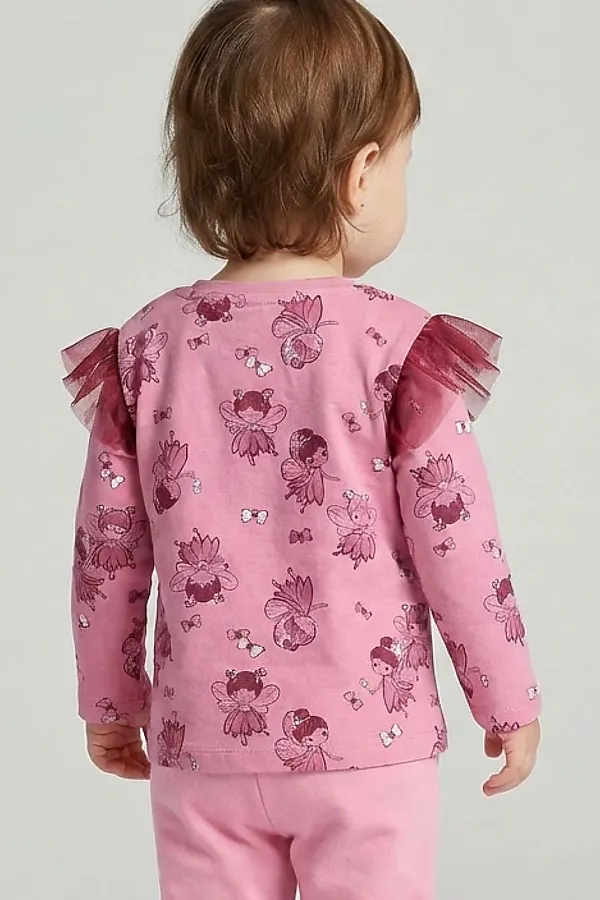 Джемпер детский трикотажный для девочек (футболка с длинными рукавами) PLAYTODAY, разноцветный - фото 2