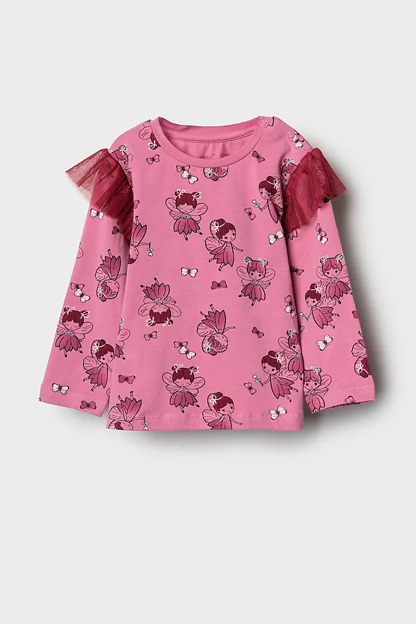 Джемпер детский трикотажный для девочек (футболка с длинными рукавами) PLAYTODAY, разноцветный - фото 2