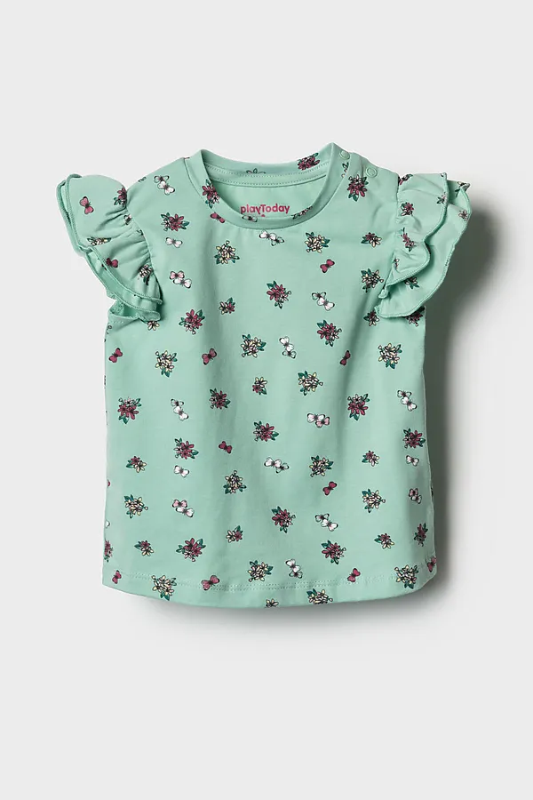 Джемпер детский трикотажный для девочек (футболка) PLAYTODAY, разноцветный - фото 2