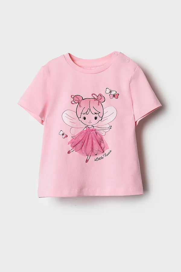 Джемпер детский трикотажный для девочек (футболка) PLAYTODAY, розовый - фото 2