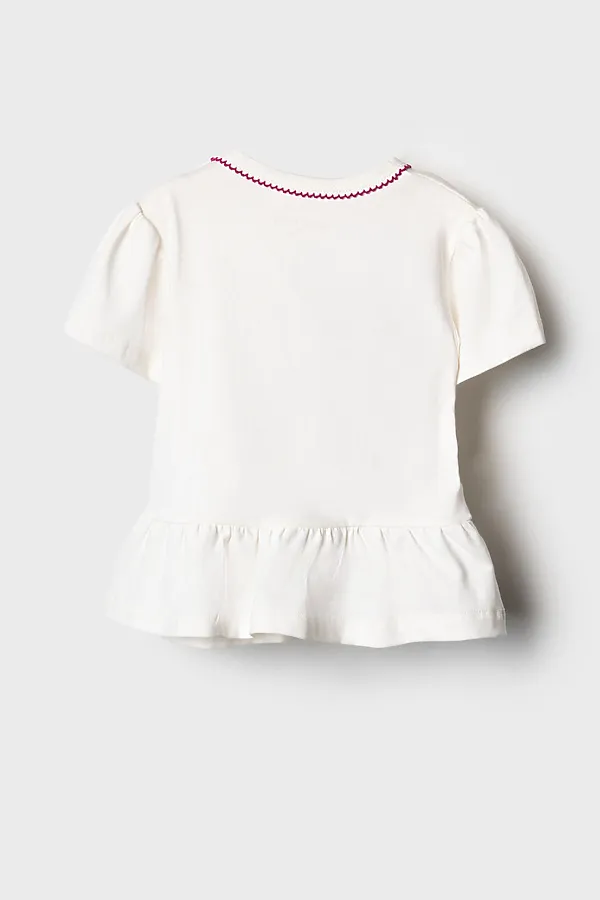 Джемпер детский трикотажный для девочек (футболка) PLAYTODAY, белый - фото 2