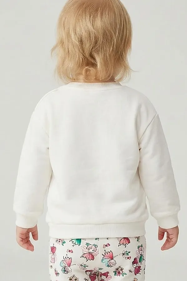 Толстовка детская трикотажная для девочек PLAYTODAY, белый - фото 2