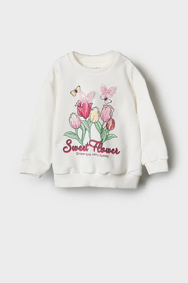 Толстовка детская трикотажная для девочек PLAYTODAY, белый - фото 2