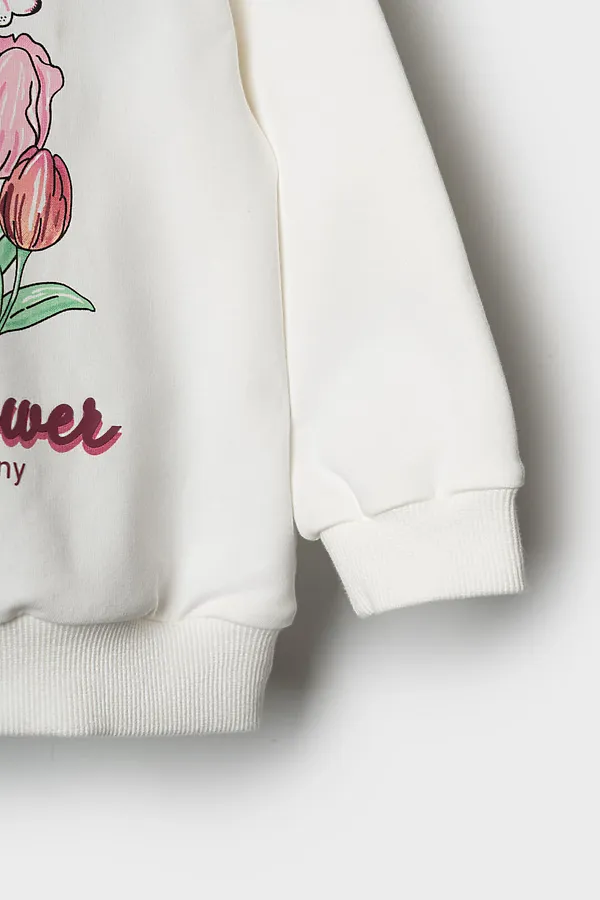 Толстовка детская трикотажная для девочек PLAYTODAY, белый - фото 2