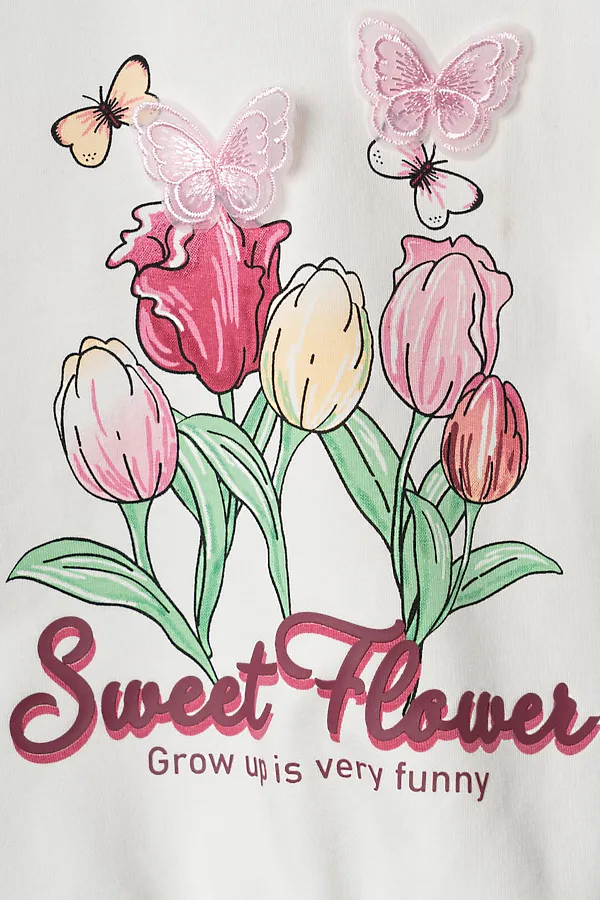 Толстовка детская трикотажная для девочек PLAYTODAY, белый - фото 2