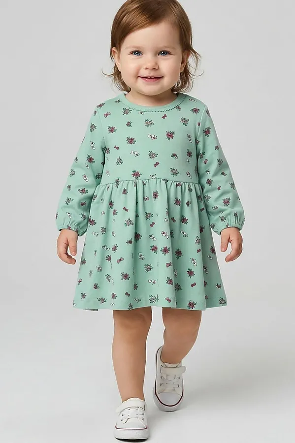 Платье детское трикотажное для девочек PLAYTODAY, разноцветный - фото 2