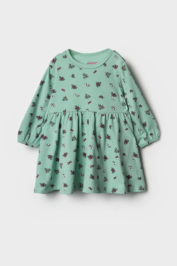 Платье детское трикотажное для девочек PLAYTODAY, разноцветный - фото 2