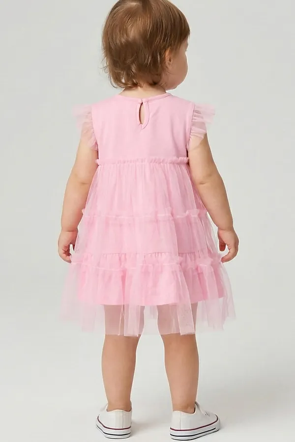Платье детское трикотажное для девочек PLAYTODAY, розовый - фото 2