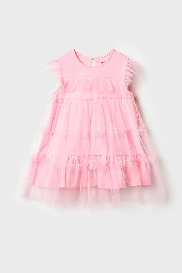 Платье детское трикотажное для девочек PLAYTODAY, розовый - фото 2