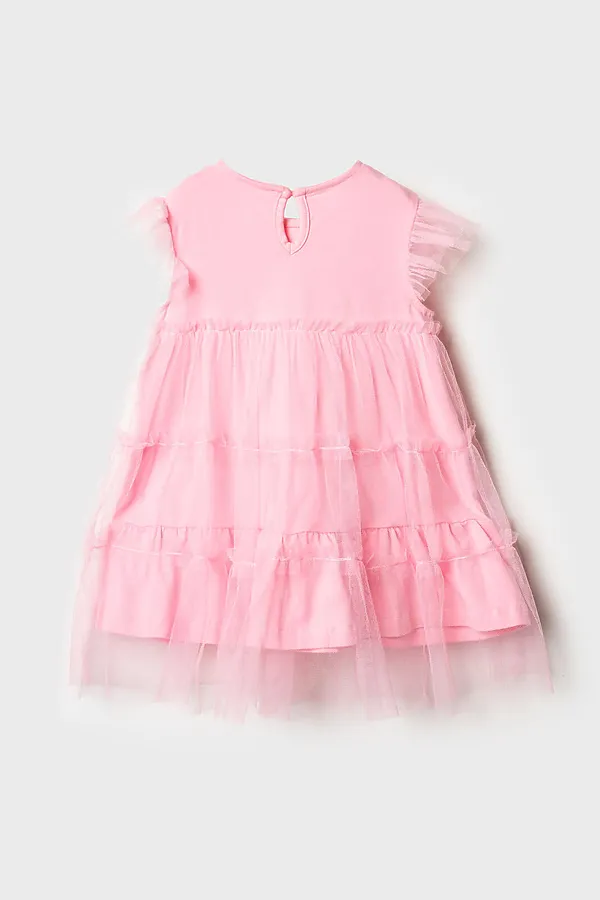 Платье детское трикотажное для девочек PLAYTODAY, розовый - фото 2