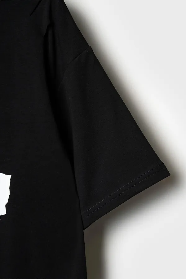 Фуфайка трикотажная для девочек (футболка) PLAYTODAY, черный - фото 2