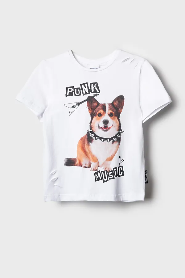 Фуфайка трикотажная для девочек (футболка) PLAYTODAY, белый - фото 2