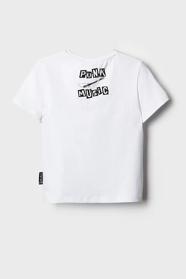 Фуфайка трикотажная для девочек (футболка) PLAYTODAY, белый - фото 2