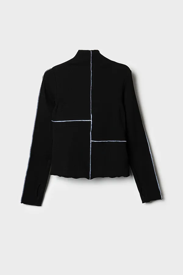 Водолазка трикотажная для девочек PLAYTODAY, черный - фото 2