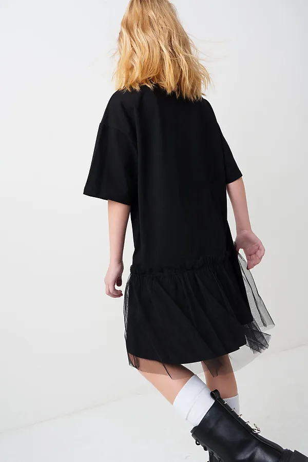 Платье трикотажное для девочек PLAYTODAY, черный - фото 2