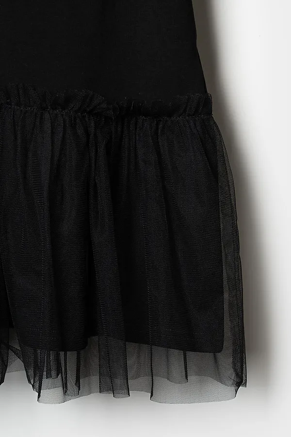 Платье трикотажное для девочек PLAYTODAY, черный - фото 2