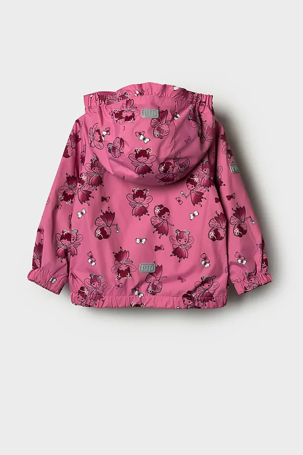 Куртка детская текстильная с полиуретановым покрытием для девочек (ветровка) PLAYTODAY, разноцветный - фото 2