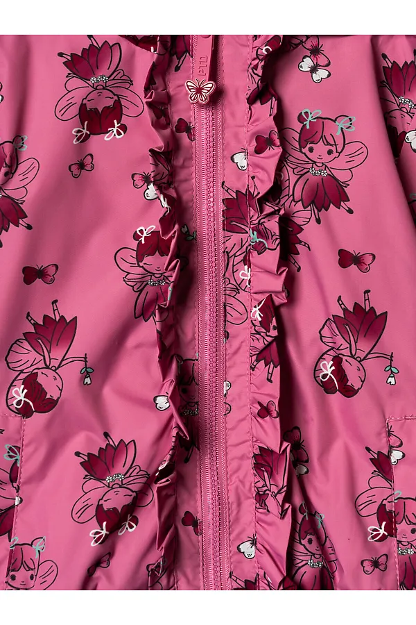 Куртка детская текстильная с полиуретановым покрытием для девочек (ветровка) PLAYTODAY, разноцветный - фото 2