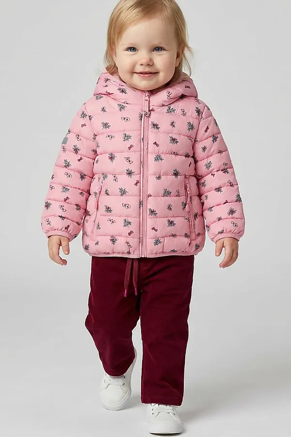 Куртка детская текстильная с полиуретановым покрытием для девочек PLAYTODAY, разноцветный - фото 2