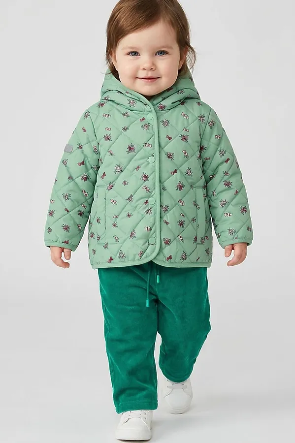 Куртка детская текстильная с полиуретановым покрытием для девочек PLAYTODAY, разноцветный - фото 2