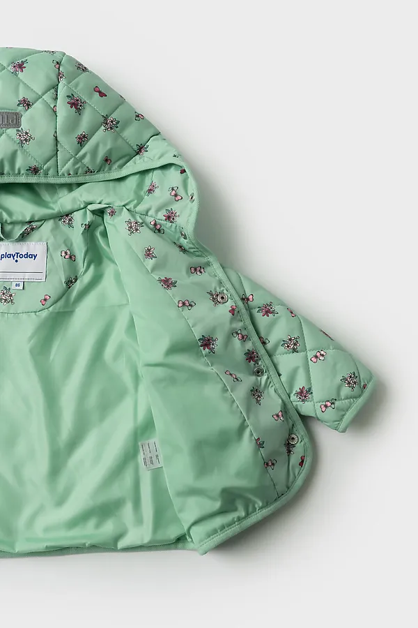 Куртка детская текстильная с полиуретановым покрытием для девочек PLAYTODAY, разноцветный - фото 2