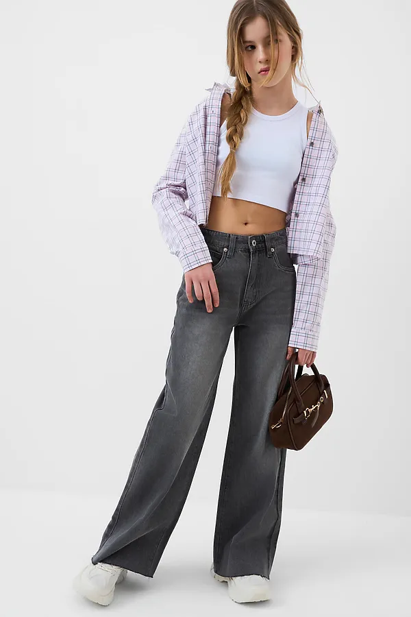 Рубашка текстильная для девочек PLAYTODAY, белый,светло-розовый,серый - фото 2